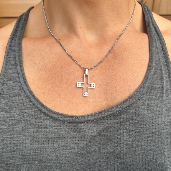 Diamond Cross Necklace - Picture 4 of 4